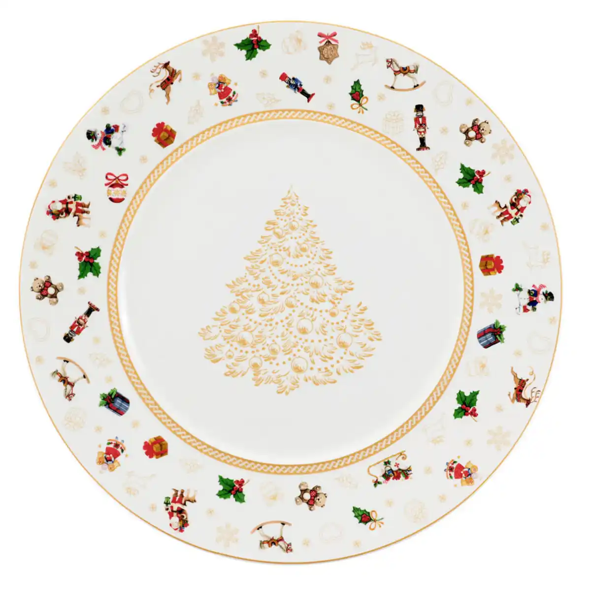 Bild 1 von X-Mas Servierplatte Christmas Toys, Weiß, Keramik, Weihnachten, rund, Lfgb, lebensmittelecht, Tischkultur & Servieren, Servierplatten