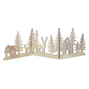 X-Mas Weihnachtsfigur, Natur, Holz, 44.2x40x2.4 cm, Dekoration, Weihnachtsdekoration, Winterdeko