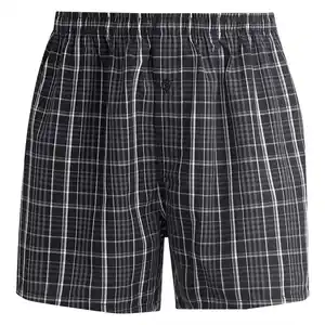 Herren Boxershorts mit Karo-Muster SCHWARZ