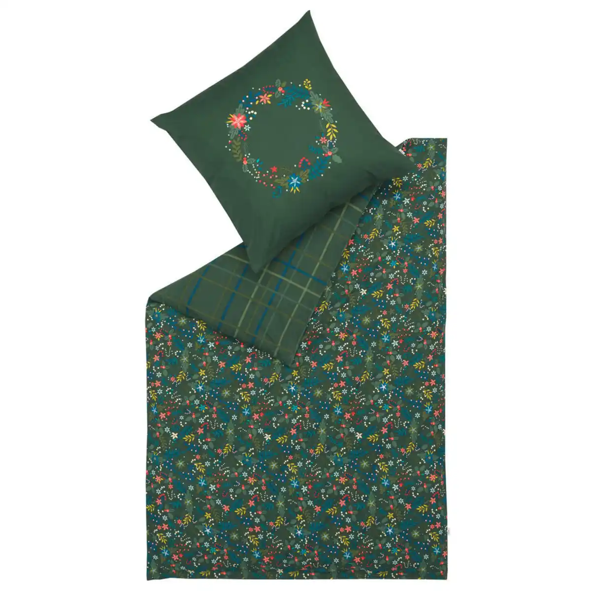 Bild 1 von Esprit Wendebettwäsche E-Folklore, Grün, Mehrfarbig, Textil, Weihnachten, 135x200 cm, Oeko-Tex® Standard 100, BCI (Better Cotton Initiative), pflegeleicht, hautfreundlich, angenehm wärmend, samti