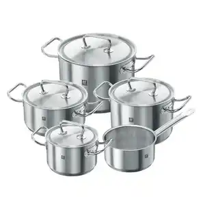 Zwilling Kochtopfset Twin Classic Mat., Edelstahl, Metall, 5-teilig, 16 cm,20 cm,16 cm, 2 l,3.5 l,6 l,3 l,1.5 l, rund, Kochen, Töpfe, Topfsets