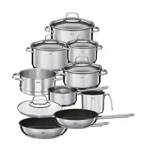 Rösle Kochtopfset Elegance, Edelstahl, Metall, 10-teilig, 16 cm,20 cm,16 cm, 1,9 l,3,3 l,5,7 l,2,5 l,1,7 l, Messskala, backofengeeignet, geschmacksneutral, Kochen, Töpfe, Topfsets