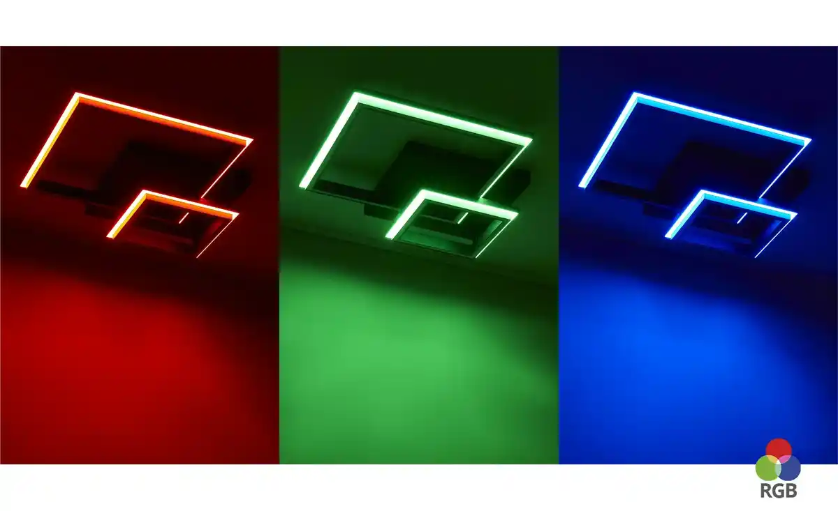 Bild 4 von KHG Smart-Home Deckenleuchte, schwarz `Vierecke`