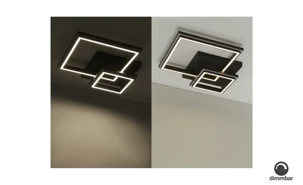 Bild 2 von KHG Smart-Home Deckenleuchte, schwarz `Vierecke`