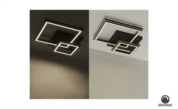 Bild 2 von KHG Smart-Home Deckenleuchte, schwarz `Vierecke`
