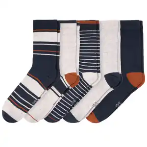 5 Paar Jungen Socken in verschiedenen Dessins DUNKELBLAU / HELLGRAU / BRAUN