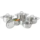 Bild 1 von Homeware Profession. Kochtopfset, Edelstahl, Metall, 5-teilig, 16 cm,20 cm, 1.9 l,3.5 l,6.0 l,1.5 l,2.9 l, zylindrisch, Lfgb, rostfrei, Kochen, Töpfe, Topfsets