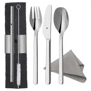 WMF Besteckset My2Go, Grau, Silber, Metall, 8-teilig, rostfrei, Essen & Trinken, Besteck, Besteck-Sets