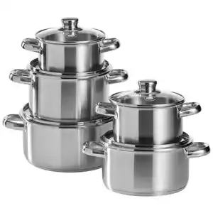 Berndes Kochtopfset Arnsberg, Silber, Metall, 5-teilig, 16 cm,20 cm, 28.7x24.5x48.5 cm, Kochen, Töpfe, Topfsets