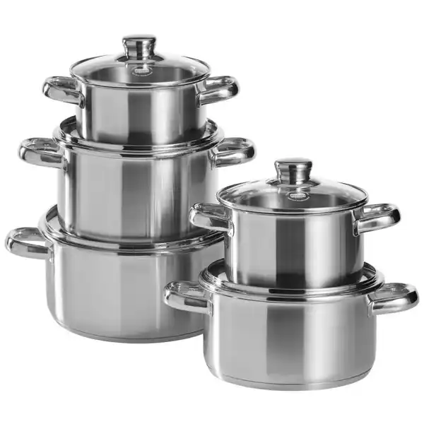 Bild 1 von Berndes Kochtopfset Arnsberg, Silber, Metall, 5-teilig, 16 cm,20 cm, 28.7x24.5x48.5 cm, Kochen, Töpfe, Topfsets