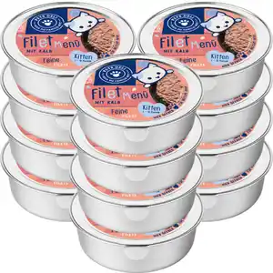 Pets Deli Katzennassfutter Junior Filet Menü mit Kalb, 12er Pack