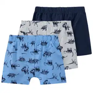 3 Jungen Boxer mit Dinos DUNKELBLAU / BLAU / HELLGRAU