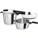 Bild 1 von Fissler Schnellkochtopfset Vitaquick®, Silber, Metall, 2-teilig, Druckregelventil, Druckanzeige, Kochen, Töpfe, Schnellkochtöpfe