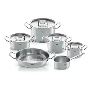 Fissler Kochtopfset Profi Collection, Silber, 6-teilig, 24 cm,20 cm,16 cm, Messskala, backofengeeignet, breiter Schüttrand, Griffe werden nicht heiß, Kochen, Töpfe, Topfsets