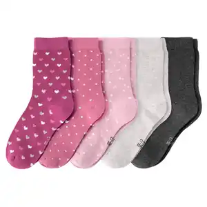 5 Paar Mädchen Socken im Set ROSA / DUNKELGRAU / HELLBEIGE