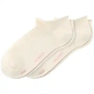 2 Paar Damen Sneaker-Socken mit Rollbündchen CREMEWEISS