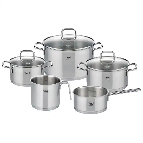 Bild 1 von ELO Kochtopfset Citrin, Silber, Metall, 5-teilig, 24 cm,16 cm, rund, 32x23x45 cm, Messskala, Kochen, Töpfe, Topfsets