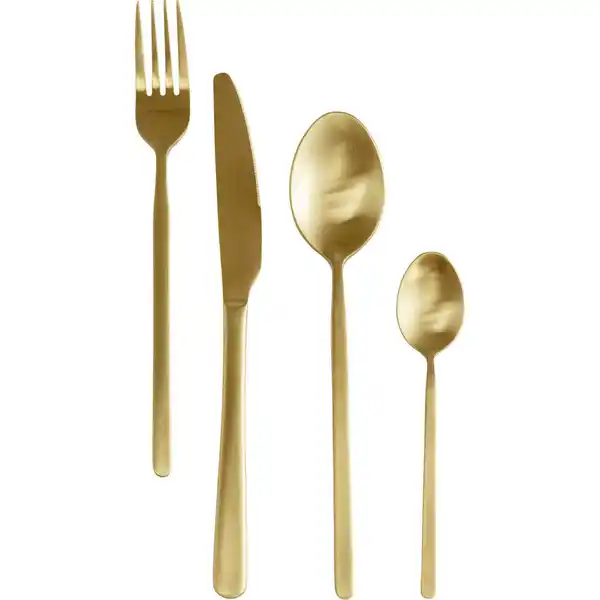 Bild 1 von Kare-Design Besteckset, Gold, Metall, 16-teilig, 20x6x26 cm, Essen & Trinken, Besteck, Besteck-Sets