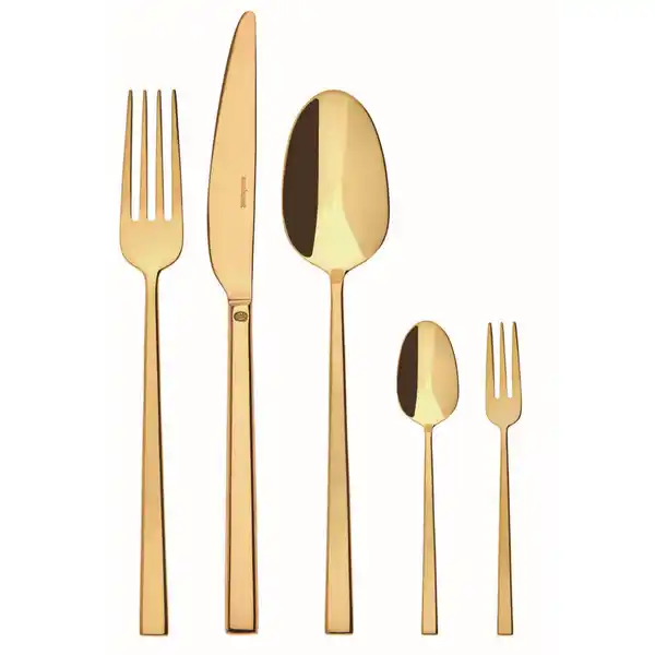 Bild 1 von Sambonet Besteckset Rock, Gold, Metall, 60-teilig, lebensmittelecht, Essen & Trinken, Besteck, Besteck-Sets