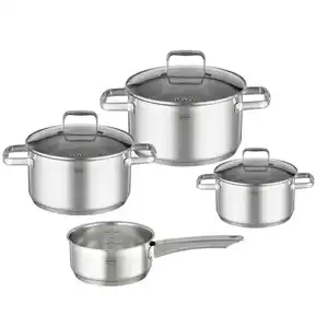 Rösle Kochtopfset, Edelstahl, 4-teilig, 16 cm, 31x53x23 cm, Kochen, Töpfe, Topfsets