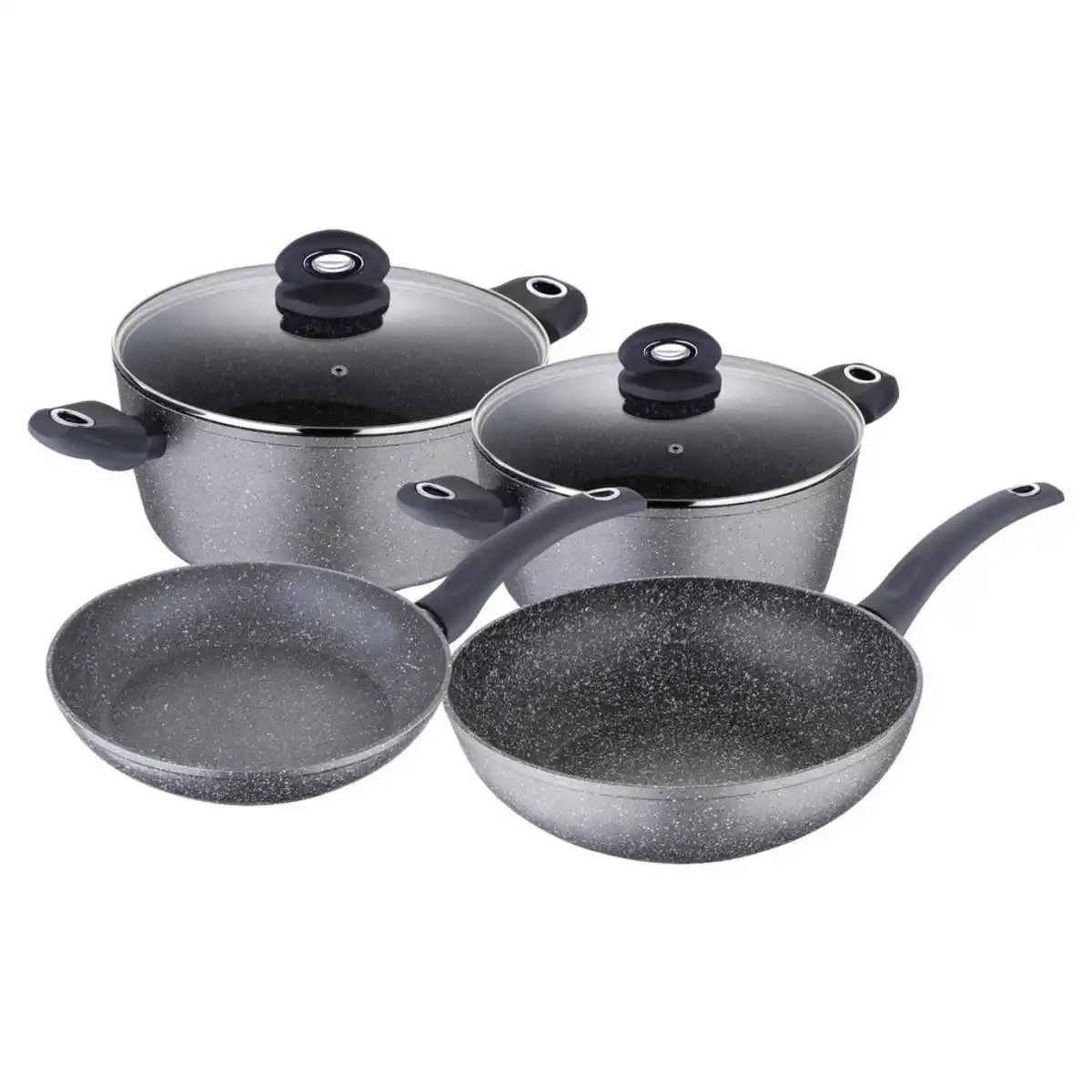 Bild 1 von Xxxl Kochtopfset, Grau, Schwarz, Metall, Kunststoff, 6-teilig, 20 cm,24 cm, 1,7_ 6,5_ 2,4_ 3,8 L,2.4 L,3.8 L,6.5 L, rund, Lfgb, leichte Reinigung, geschmacksneutral, hitzebeständig, hitzebeständige