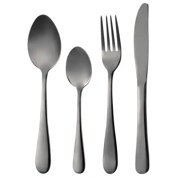 Bild 1 von Xxxl Besteckset, Schwarz, Metall, 24-teilig, Lfgb, rostfrei, lebensmittelecht, Essen & Trinken, Besteck, Besteck-Sets