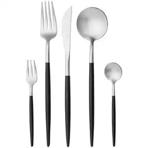 Novel Besteckset, Schwarz, Edelstahl, Metall, 20-teilig, Lfgb, lebensmittelecht, Essen & Trinken, Besteck, Besteck-Sets