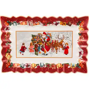 Villeroy & Boch Tortenplatte Toy`s Fantasy, Mehrfarbig, Keramik, Weihnachten, rechteckig, 23x3.5x35.5 cm, Tischkultur & Servieren, Servierplatten