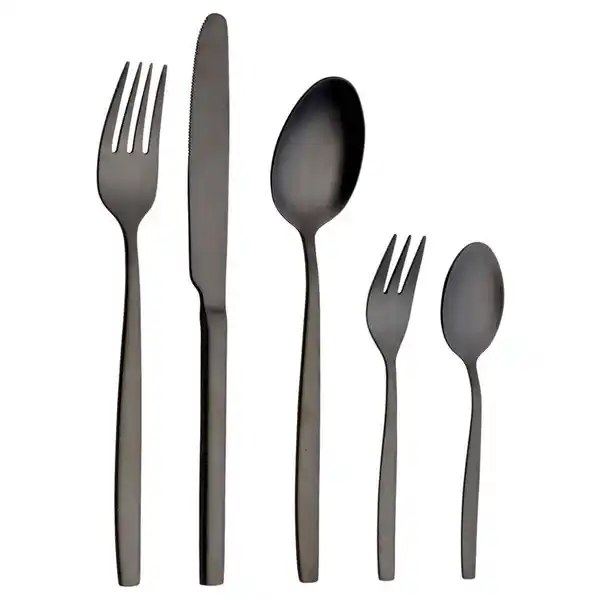 Bild 1 von Echtwerk Besteckset Positano, Schwarz, Metall, 30-teilig, rostfrei, lebensmittelecht, Essen & Trinken, Besteck, Besteck-Sets