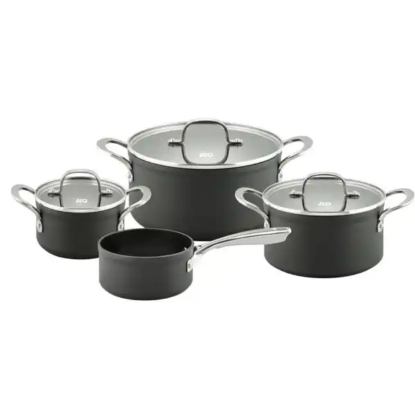 Bild 1 von ELO Kochtopfset Silver Cast, Schwarz, Metall, 16 cm,20 cm,16 cm, 1,2 l,2,8 l,4,5 l,1,2 l, rund, 21.5x13.5x34 cm, Kochen, Töpfe, Topfsets