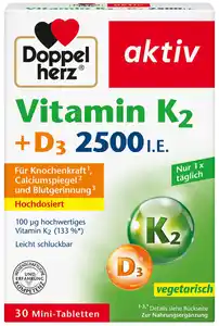 DOPPELHERZ Vitamin K2 + D3 2500 I.E., 30-St.-Packg.