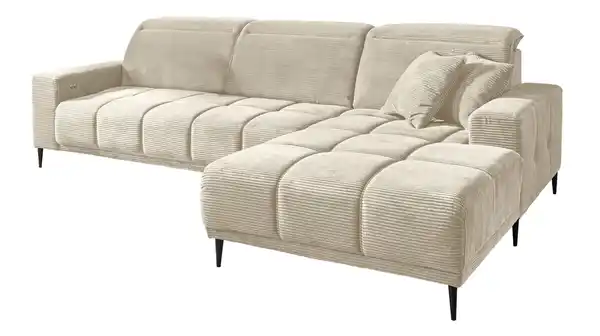 Bild 1 von Ecksofa Cord beige 286 x 195 cm - MARISOL