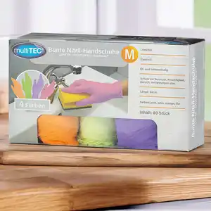 Multitec Bunte Nitril-Handschuhe 80er-Pack