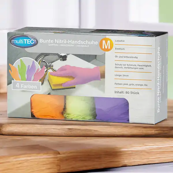 Bild 1 von Multitec Bunte Nitril-Handschuhe 80er-Pack