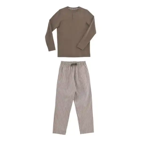 Bild 1 von Herren Winter Pyjama, braun, Größe XL