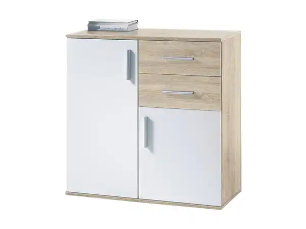 Bild 1 von Kommode Sonoma Eiche - weiß 80 cm - BOBBY