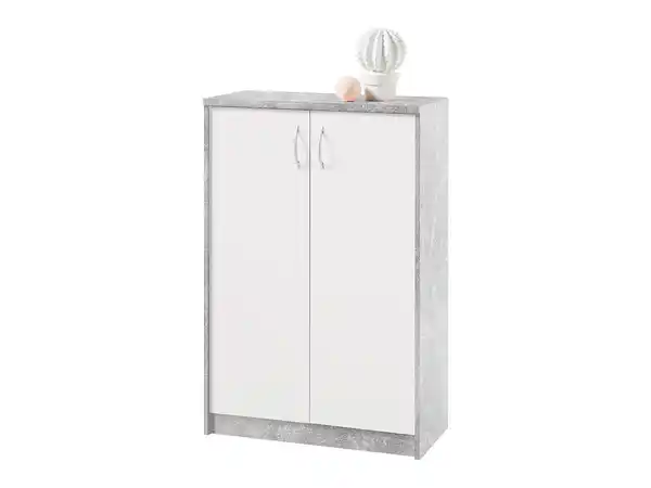Bild 1 von Kommode mit 2 Türen Betonoptik - weiß 74 cm - OPTIMUS