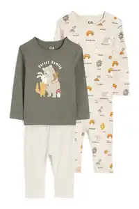 C&A Multipack 2er-Wald-Baby-Pyjama-4 teilig, Beige, Größe: 62