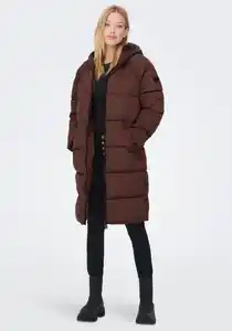 ONLY Steppmantel ONLAMANDA LONG PUFFER COAT mit Kapuze, Braun