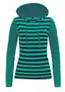 Bild 1 von TrendiMax Damen Kapuzenpullover Sweatshirts Gestreift Hoodie Pulli Langarm Pullover 100% Baumwolle, Grün, L