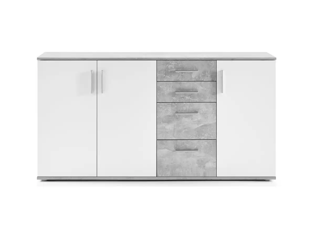 Bild 1 von Kommode 3-türig Betonoptik - weiß 160 cm - BOBBY