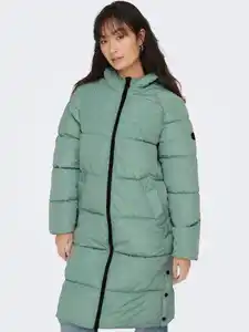 ONLY Steppmantel ONLAMANDA LONG PUFFER COAT mit Kapuze, Grün