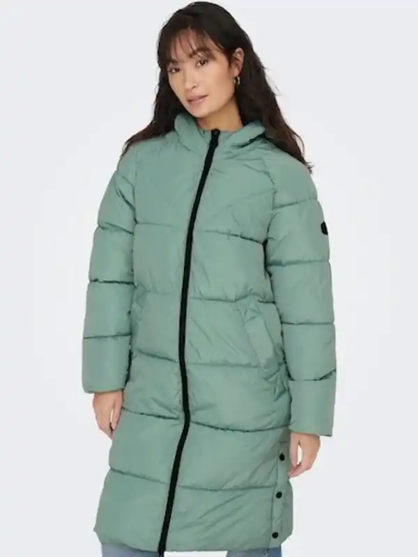 Bild 1 von ONLY Steppmantel ONLAMANDA LONG PUFFER COAT mit Kapuze, Grün