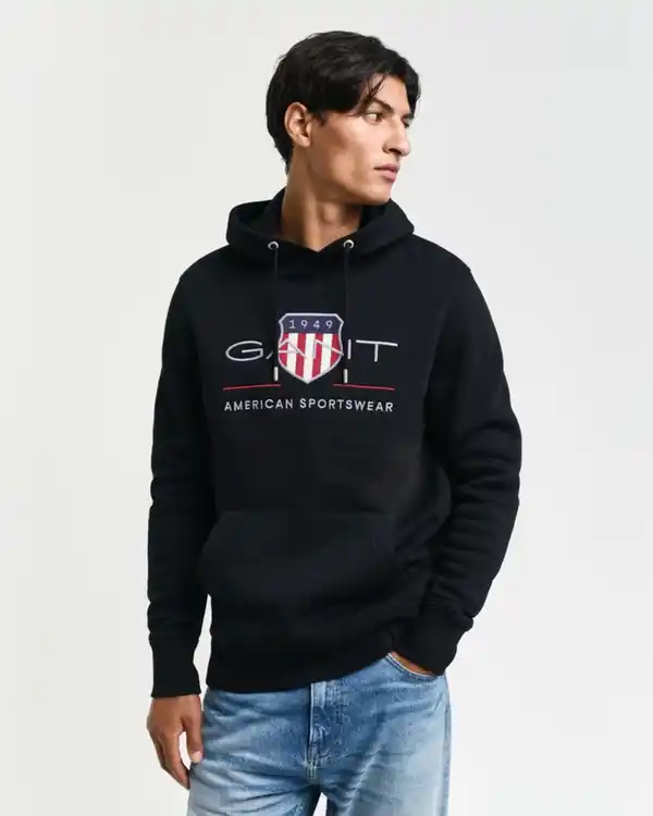 Bild 1 von Gant Hoodie REG ARCHIVE SHIELD HOODIE mit modischer Logostickerei auf der Brust, Schwarz