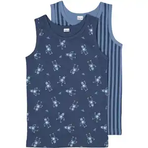 Jungen-Unterhemd 2er-Pack, Navy, 122/128
