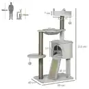 Bild 3 von Kratzbaum 113 cm Katzenbaum mit Katzenhöhle Katzenkratzbaum Hellgrau