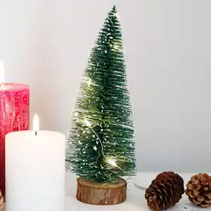 Deko-Tannenbaum 21cm beschneit mit 5 LEDs Warmweiß