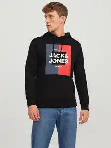 Jack & Jones Kapuzensweatshirt JJOSCAR SWEAT HOOD, Schwarz