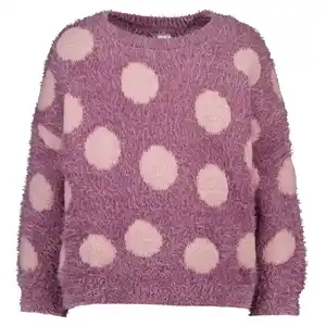 Mädchen Sweater Lange Ärmel, Hellrosa/Violett, 122/128