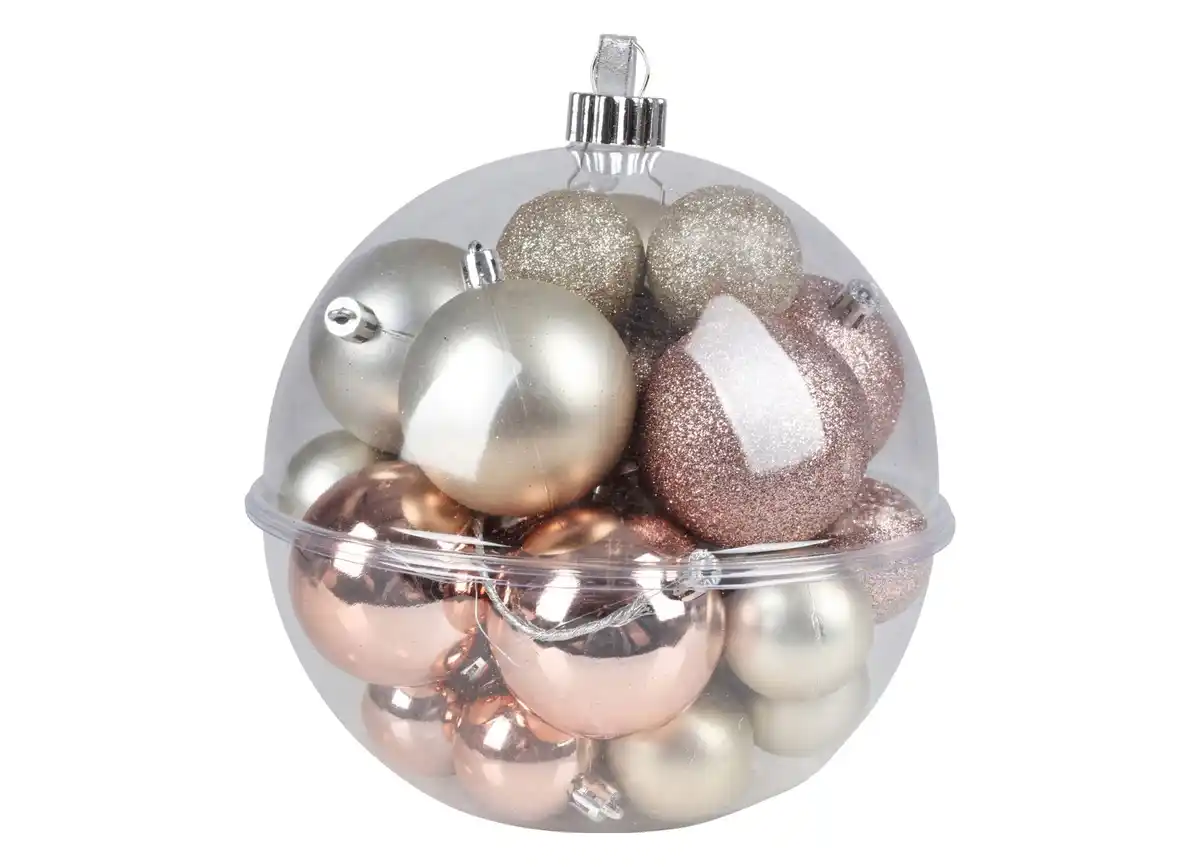 Bild 1 von Weihnachtsbaumkugel-Set 30-teilig Rosé/Perlmutt